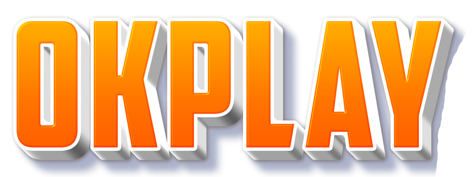 Logo OKPLAY dourada 3D, blog de slots online com indicação da 813Bet.